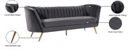 Margo Grey Velvet Sofa - 622Grey-S - Vega Furniture