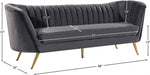 Margo Grey Velvet Sofa - 622Grey-S - Vega Furniture