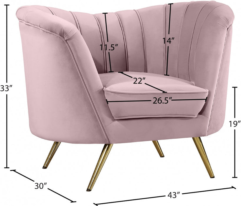 Margo Pink Velvet Chair - 622Pink-C - Vega Furniture