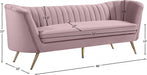 Margo Pink Velvet Sofa - 622Pink-S - Vega Furniture