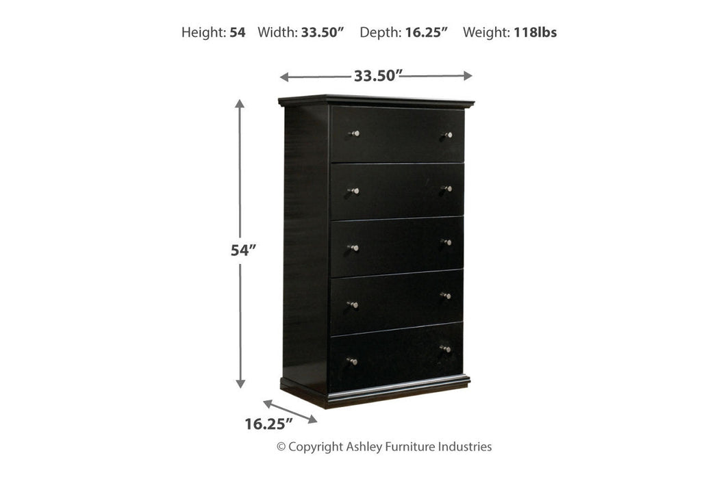 Maribel Black Chest of Drawers - B138-46 - Vega Furniture