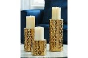 Marisa Gold Finish Candle Holder, Set of 3 - A2000461 - Vega Furniture