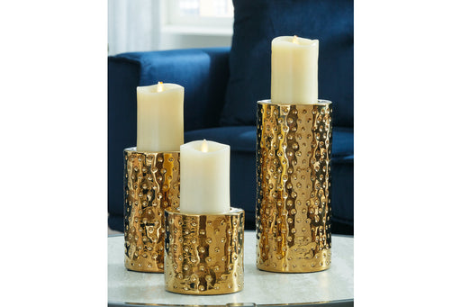 Marisa Gold Finish Candle Holder, Set of 3 - A2000461 - Vega Furniture