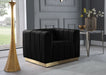 Marlon Black Velvet Chair - 603Black-C - Vega Furniture