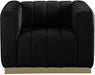 Marlon Black Velvet Chair - 603Black-C - Vega Furniture