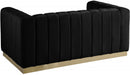 Marlon Black Velvet Loveseat - 603Black-L - Vega Furniture