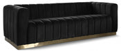 Marlon Black Velvet Sofa - 603Black-S - Vega Furniture