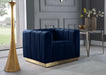 Marlon Blue Velvet Chair - 603Navy-C - Vega Furniture