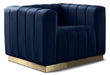 Marlon Blue Velvet Chair - 603Navy-C - Vega Furniture