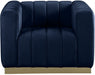 Marlon Blue Velvet Chair - 603Navy-C - Vega Furniture