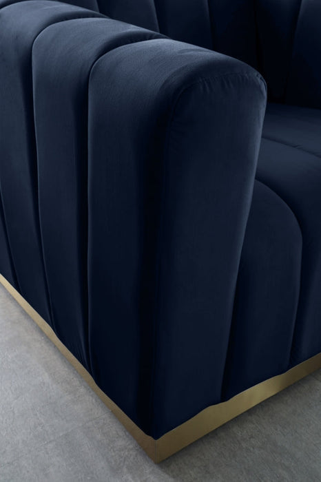 Marlon Blue Velvet Chair - 603Navy-C - Vega Furniture