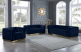 Marlon Blue Velvet Chair - 603Navy-C - Vega Furniture