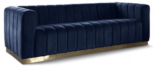 Marlon Blue Velvet Sofa - 603Navy-S - Vega Furniture