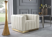 Marlon Cream Velvet Chair - 603Cream-C - Vega Furniture