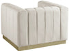 Marlon Cream Velvet Chair - 603Cream-C - Vega Furniture