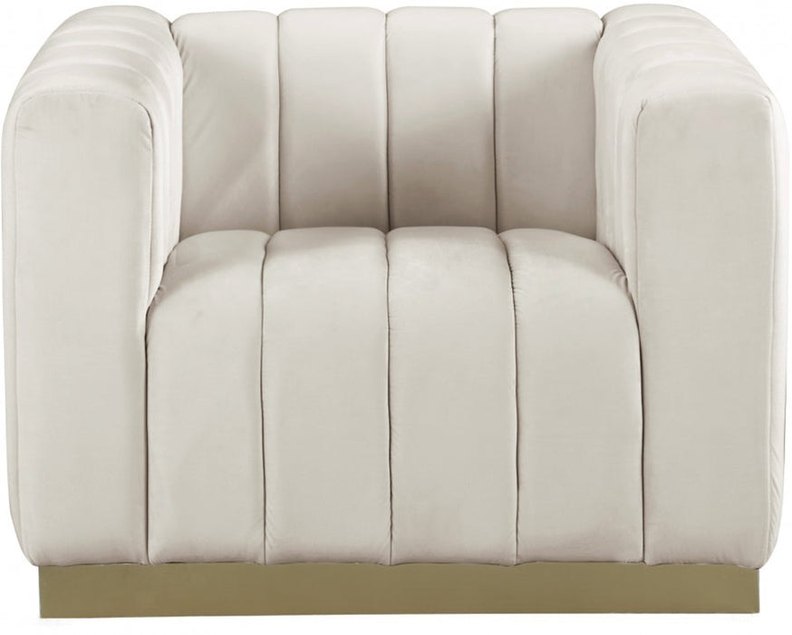 Marlon Cream Velvet Chair - 603Cream-C - Vega Furniture