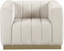 Marlon Cream Velvet Chair - 603Cream-C - Vega Furniture