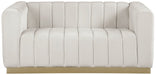 Marlon Cream Velvet Loveseat - 603Cream-L - Vega Furniture