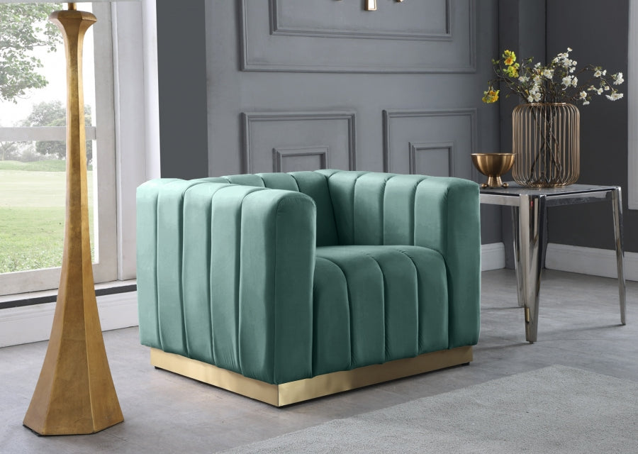 Marlon Green Velvet Chair - 603Mint-C - Vega Furniture