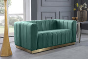 Marlon Green Velvet Loveseat - 603Mint-L - Vega Furniture
