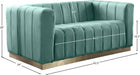 Marlon Green Velvet Loveseat - 603Mint-L - Vega Furniture