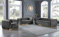 Marlon Grey Velvet Loveseat - 603Grey-L - Vega Furniture