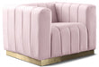 Marlon Pink Velvet Chair - 603Pink-C - Vega Furniture