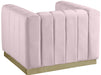 Marlon Pink Velvet Chair - 603Pink-C - Vega Furniture