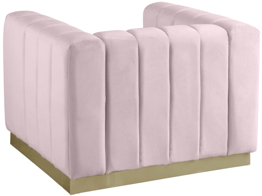 Marlon Pink Velvet Chair - 603Pink-C - Vega Furniture