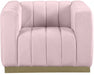 Marlon Pink Velvet Chair - 603Pink-C - Vega Furniture