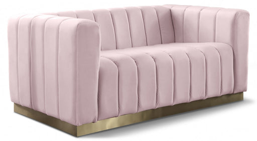 Marlon Pink Velvet Loveseat - 603Pink-L - Vega Furniture