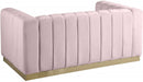 Marlon Pink Velvet Loveseat - 603Pink-L - Vega Furniture