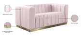 Marlon Pink Velvet Loveseat - 603Pink-L - Vega Furniture