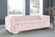 Marlon Pink Velvet Sofa - 603Pink-S - Vega Furniture