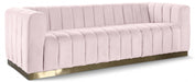 Marlon Pink Velvet Sofa - 603Pink-S - Vega Furniture