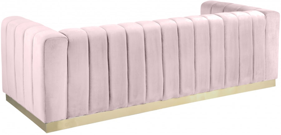 Marlon Pink Velvet Sofa - 603Pink-S - Vega Furniture