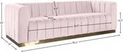 Marlon Pink Velvet Sofa - 603Pink-S - Vega Furniture