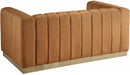 Marlon Saddle Marlon Velvet Loveseat - 603Saddle-L - Vega Furniture