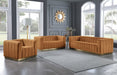 Marlon Saddle Marlon Velvet Loveseat - 603Saddle-L - Vega Furniture