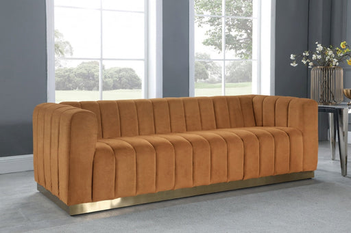 Marlon Saddle Marlon Velvet Sofa - 603Saddle-S - Vega Furniture