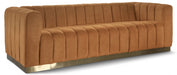 Marlon Saddle Marlon Velvet Sofa - 603Saddle-S - Vega Furniture