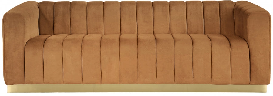 Marlon Saddle Marlon Velvet Sofa - 603Saddle-S - Vega Furniture