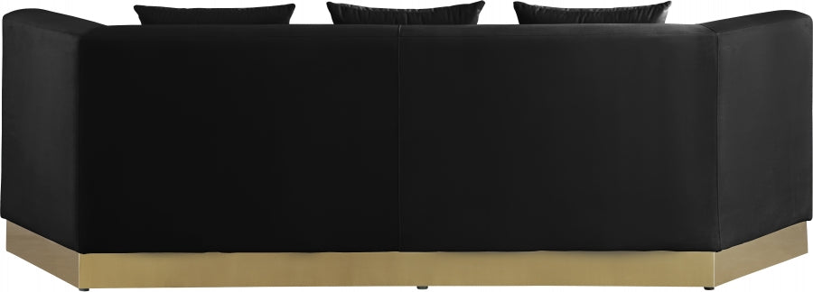 Marquis Black Velvet Sofa - 600Black-S - Vega Furniture
