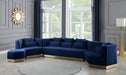 Marquis Blue Velvet Sofa - 600Navy-S - Vega Furniture