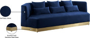 Marquis Blue Velvet Sofa - 600Navy-S - Vega Furniture