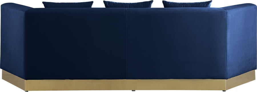 Marquis Blue Velvet Sofa - 600Navy-S - Vega Furniture