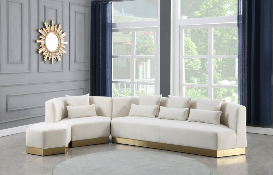 Marquis Cream Velvet Sofa - 600Cream-S - Vega Furniture