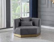 Marquis Grey Velvet Chair - 600Grey-C - Vega Furniture