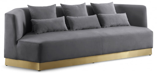 Marquis Grey Velvet Sofa - 600Grey-S - Vega Furniture