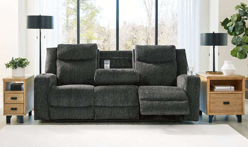 Martinglenn Ebony Power Reclining Sofa with Drop Down Table - 4650499 - Vega Furniture